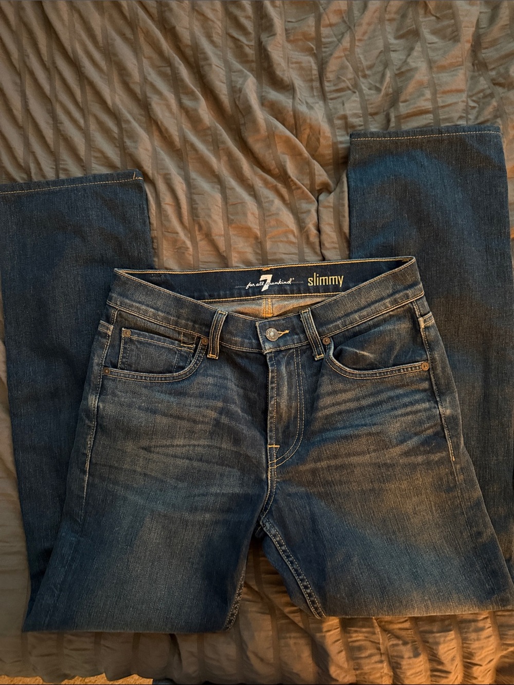 7 For All Mankind Slimmy Men's Dark Blue Washed Jeans